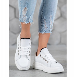 SHELOVET Tênis da moda na plataforma branco 2