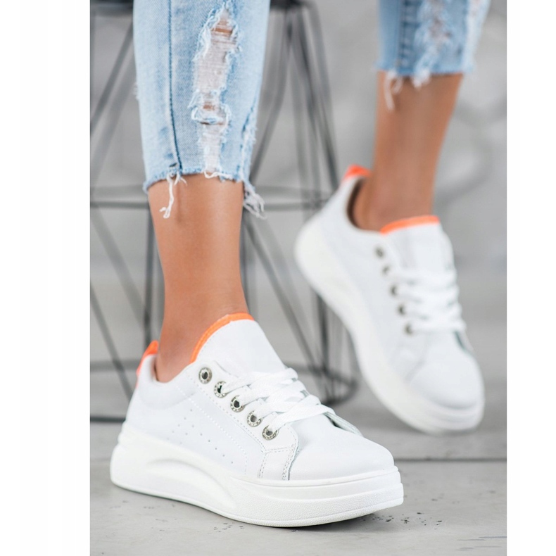 SHELOVET Tênis da moda na plataforma branco 1