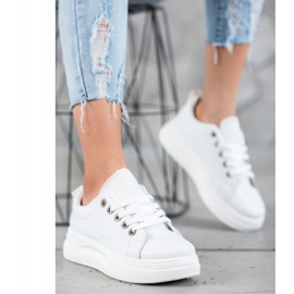 SHELOVET Tênis da moda na plataforma branco 1