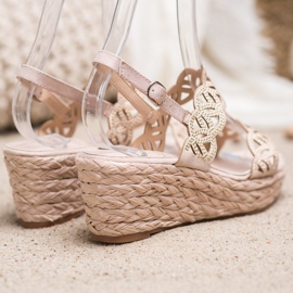 Aclys Sandálias de cunha castanho 2