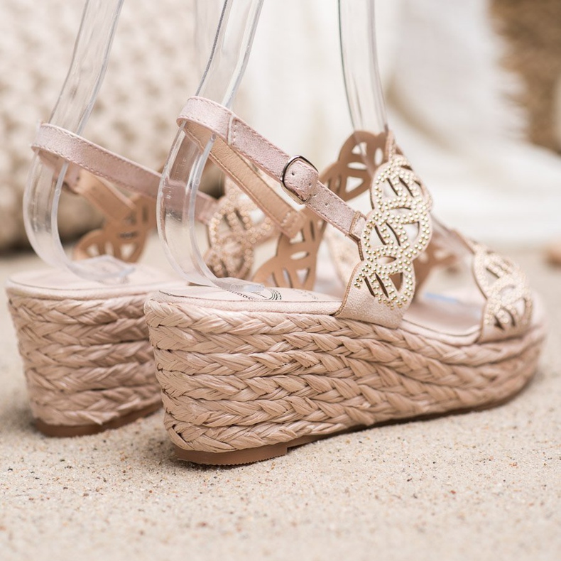 Aclys Sandálias de cunha castanho 2