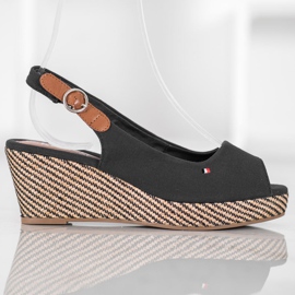 SHELOVET Sandálias Classic Wedge preto 2