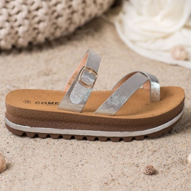 Comer Chinelos na plataforma da moda cinza 2