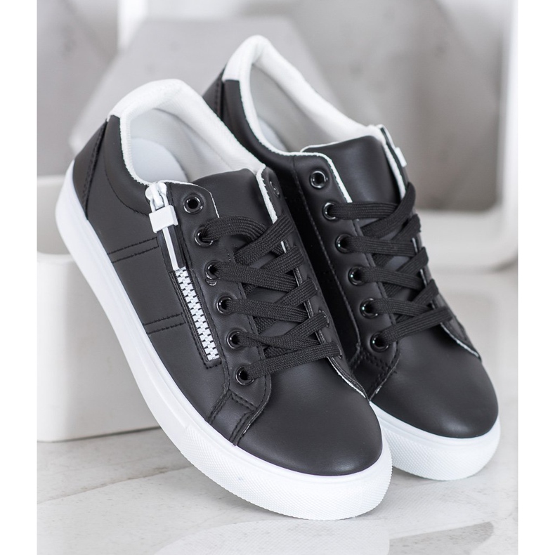 SHELOVET Tênis Pretos Com Zíper 1