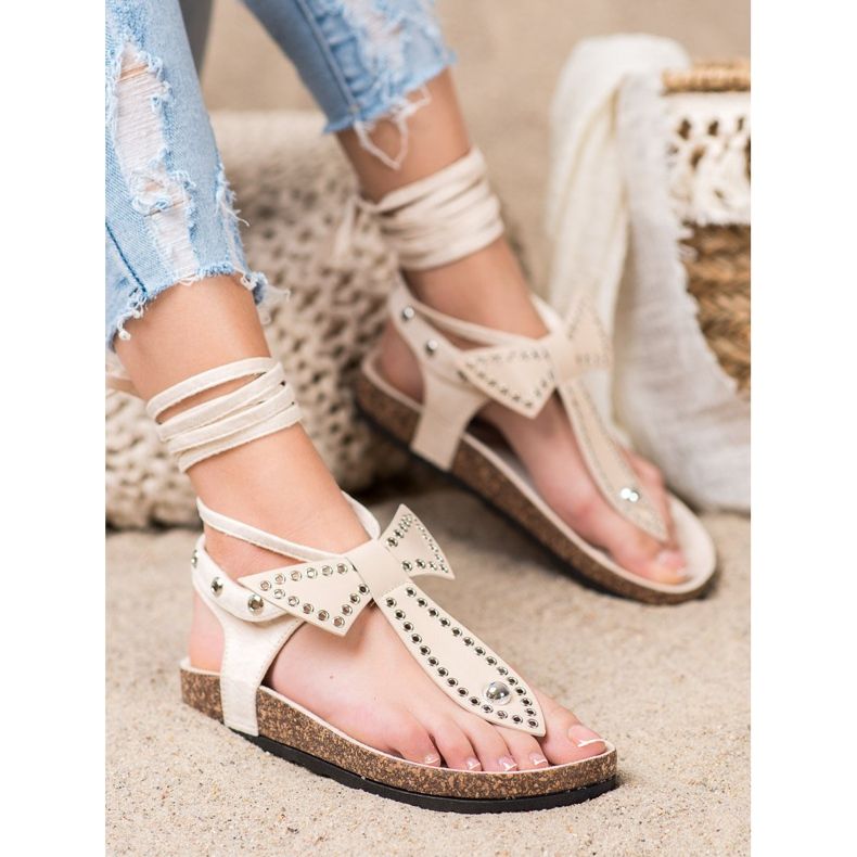 Seastar Sandálias de flip-flops amarradas marrom 1