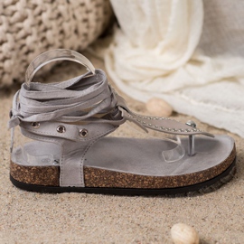 Seastar Sandálias de flip-flops amarradas cinza 2