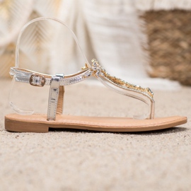 Small Swan Sandálias Elegantes Com Zircônia Cúbica cinza 2