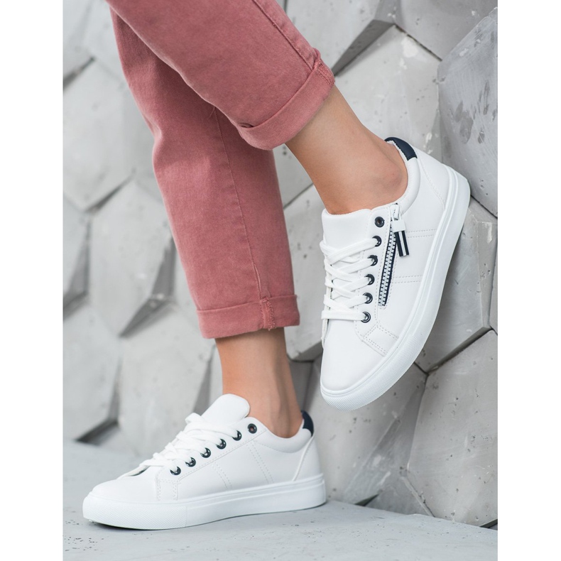 SHELOVET Tênis brancos com zíper 1