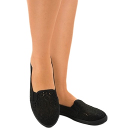 Tênis HJ1709 preto com aberturas deslizantes 1 Tênis HJ1709 preto com aberturas deslizantes 1