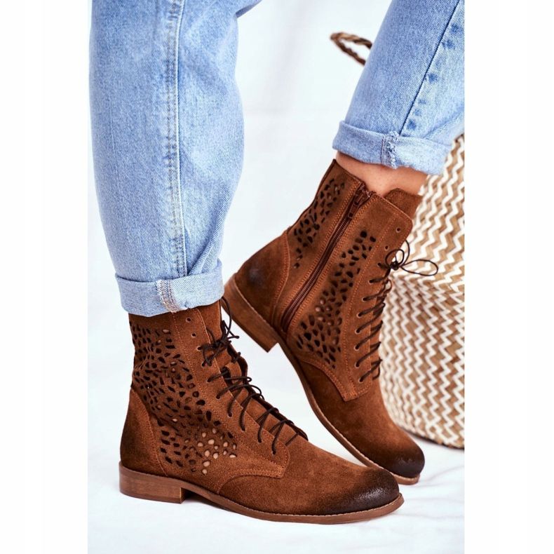 Nicole Botas femininas de couro camelo meridan marrom 1