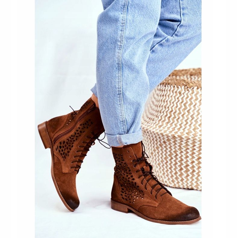 Nicole Botas femininas de couro camelo meridan castanho 2