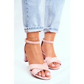 SEA Sandálias de Camurça em Bar Rosa Nela 1