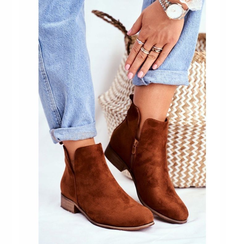 EVE Botas femininas com salto plano Spring Camel Viva castanho 1 EVE Botas femininas com salto plano Spring Camel Viva castanho 1
