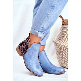 EVE Botas femininas de salto plano Spring Blue Viva azul 1