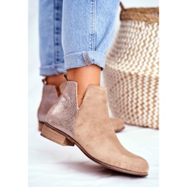 EVE Botas femininas com salto plano Spring Khaki Viva bege 2