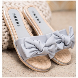 SHELOVET Chinelos elegantes cinza 1