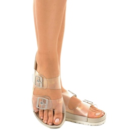 Chinelos cinza transparentes com fivela SE-9605 incolor 1