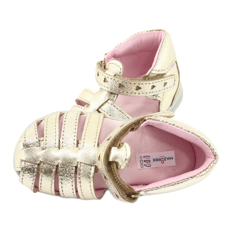 Sandálias de couro Mazurek 245 ouro dourado 4