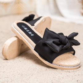 SHELOVET Chinelos pretos elegantes 1