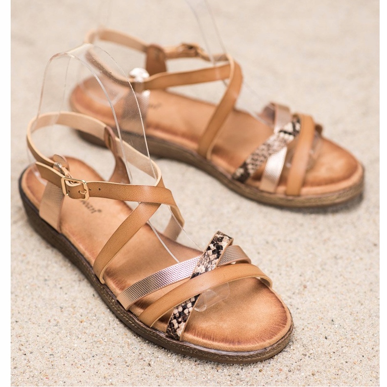 Small Swan Sandálias Marrom Estilizadas castanho dourado 1