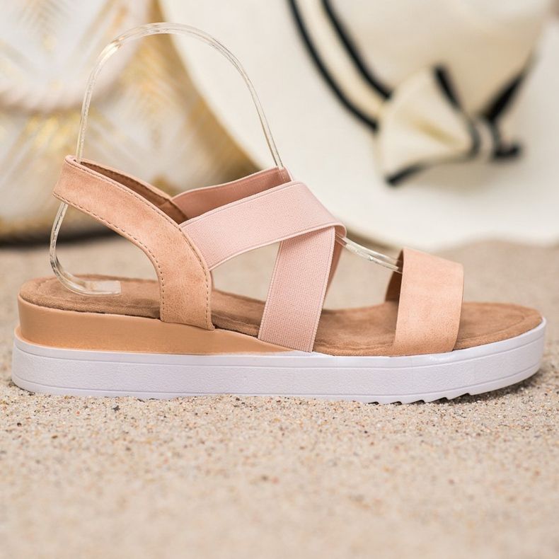 SHELOVET Sandálias Pó Com Elásticos marrom rosa 2