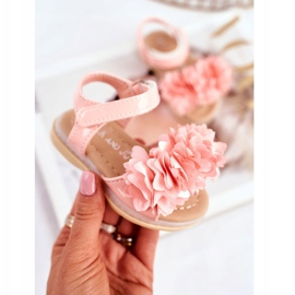 FRROCK Sandálias infantis com velcro rosa brilhante Milena 2