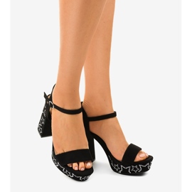 Sandálias pretas em camurça 99435-4 preto 1