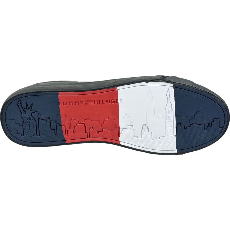 Sapatilhas Tommy Hilfiger Bandeira Detalhe Couro Tênis M FM0FM02576 Bds preto 3