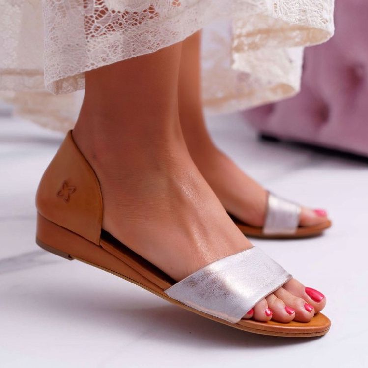 Sandálias femininas Maciejka couro vermelho 1971 Nomara castanho multicolorido 1