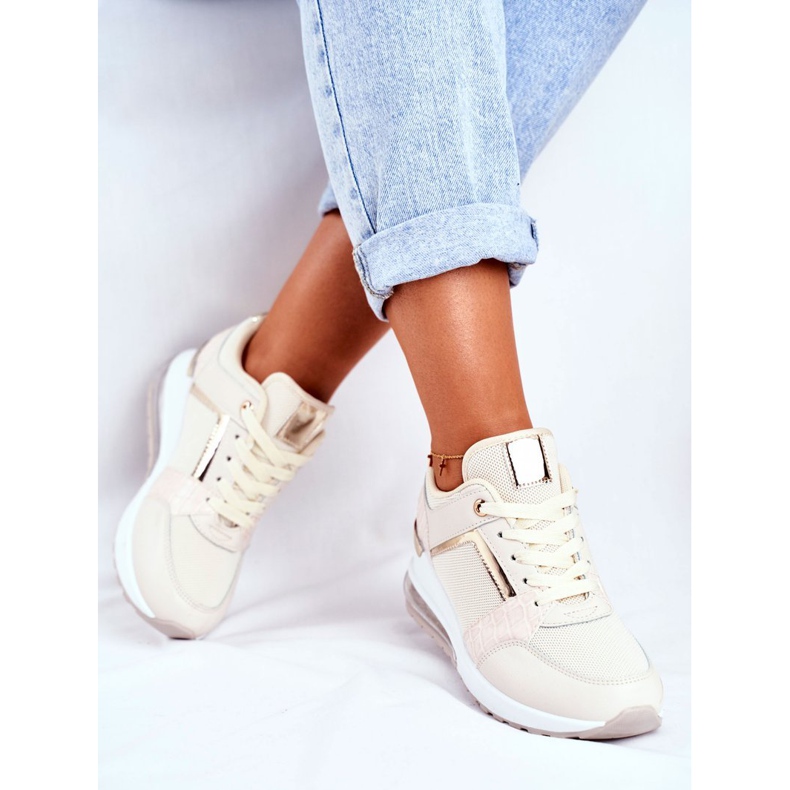 ADY Tênis esportivos feminino faíscas bege 1