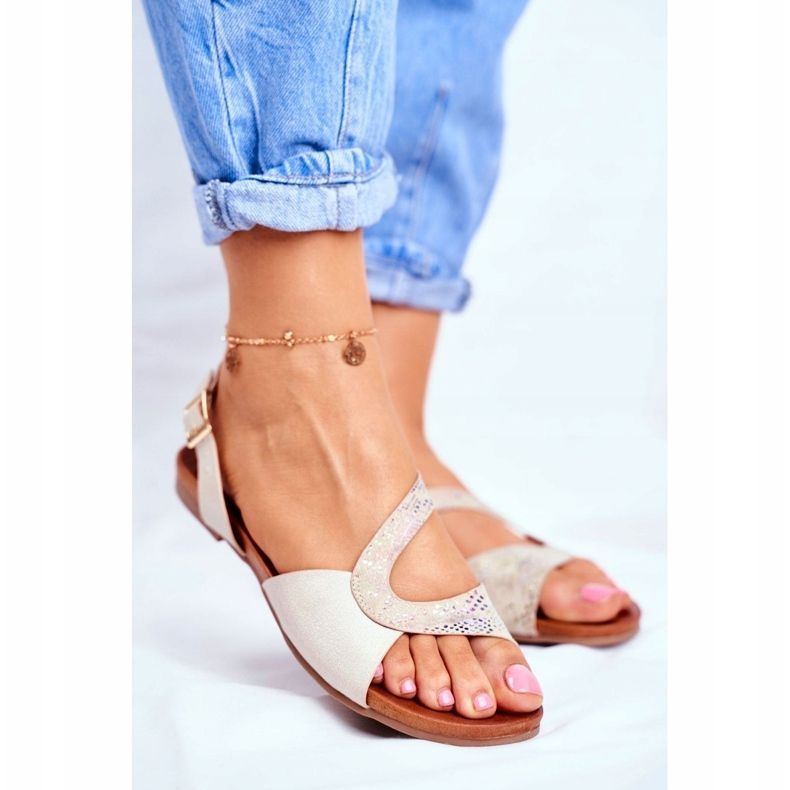 S.Barski Sandálias femininas lisas bege Barski Strongby 1