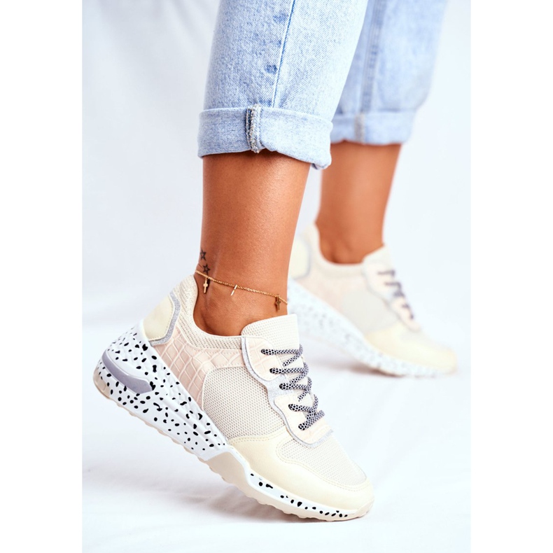 Calçados esportivos femininos oculto cunha bege rosado 2