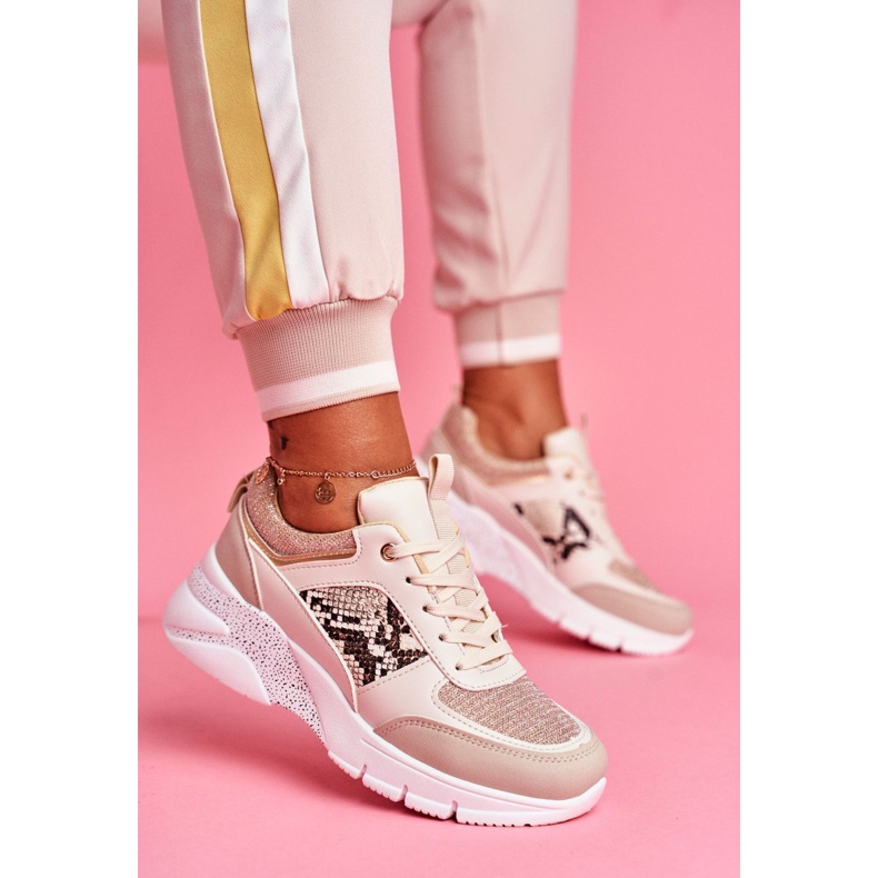 Calçados Esportivos Femininos Beige Glitter Lisboa bege 1