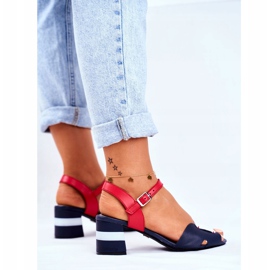 Sandálias femininas Maciejka Couro Azul Marinho 04120-17 / 00-5 azul-marinho 2