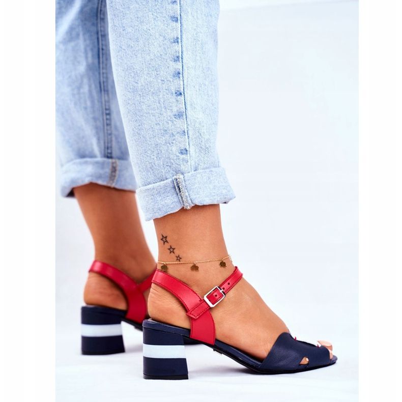 Sandálias femininas Maciejka Couro Azul Marinho 04120-17 / 00-5 azul-marinho 2