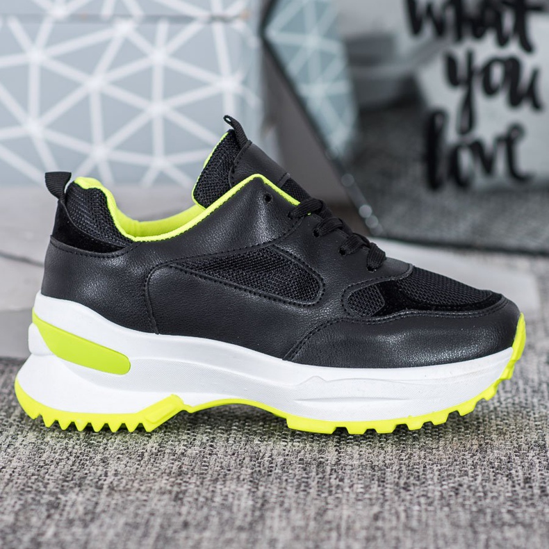 SHELOVET Tênis esportivos pretos 2