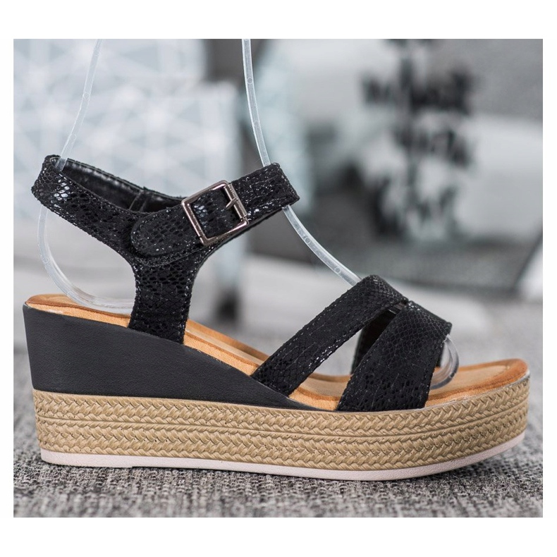 Sea Elves Sandálias confortáveis preto 2