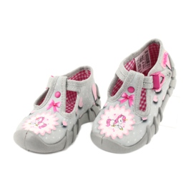 Calçados infantis Befado 110P359 rosa cinza 3