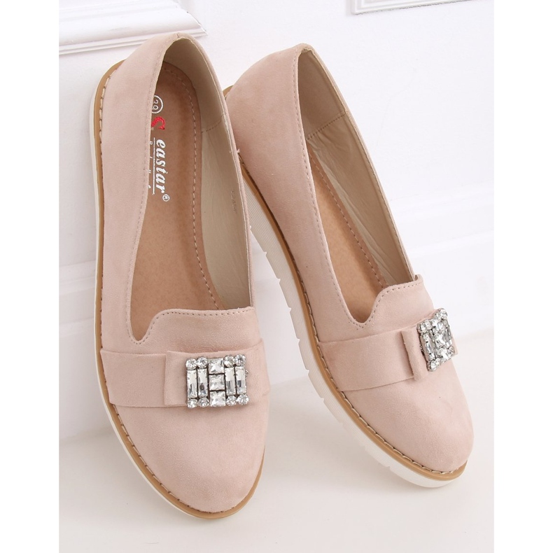 Mocassins bege de camurça pastel T245 bege 1
