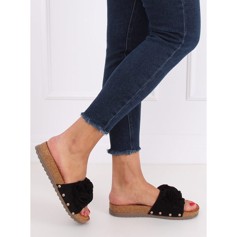 Chinelos femininos pretos F191 pretos 2