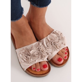 Chinelos femininos bege F191 bege 1