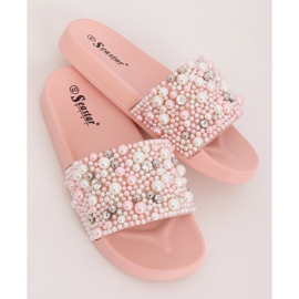 Chinelos rosa BG66 rosa com pérolas 2