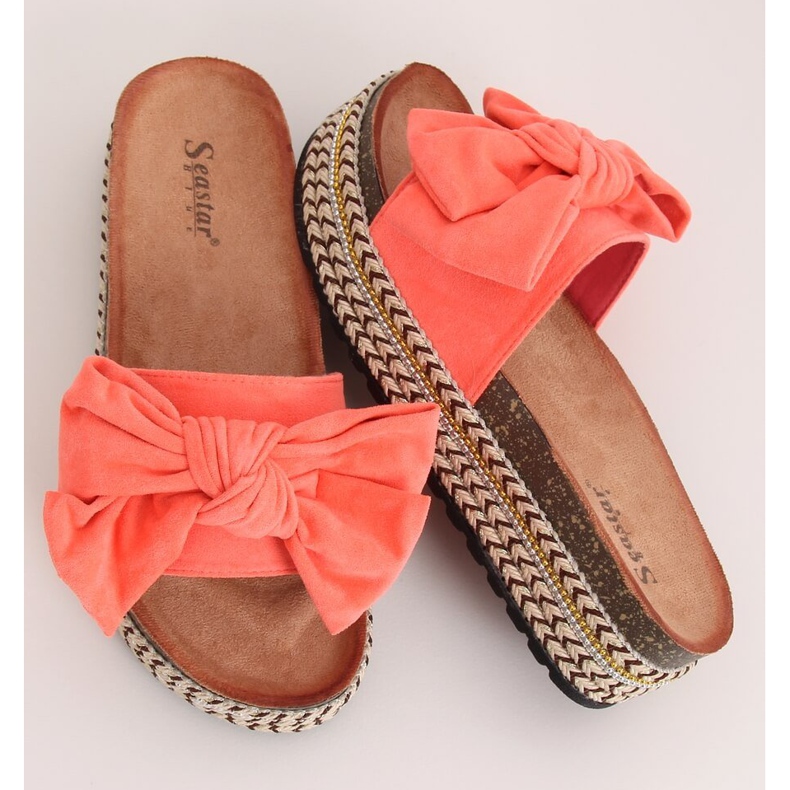 Coral CK137P Chinelos Coral com sola alta laranja 1