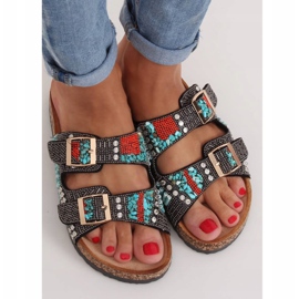 Scholki com contas pretas CK133P Preto multicolorido 1