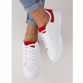 Tênis feminino branco LA85P vermelho 2