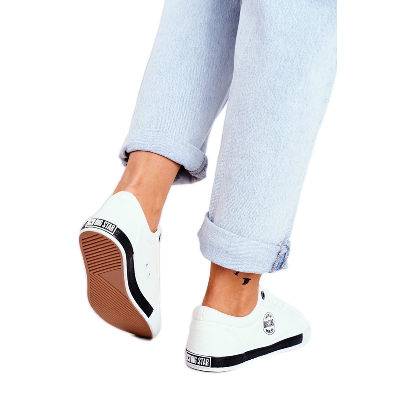 Tênis feminino Big Star White FF274228 branco preto 1