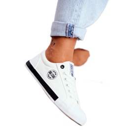 Tênis feminino Big Star White FF274228 branco preto 2
