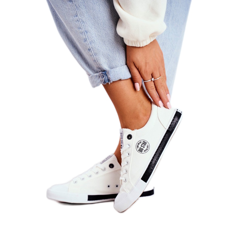 Tênis feminino Big Star White FF274228 branco preto 3