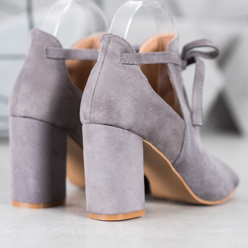 Botas VINCEZA de ponta aberta amarrada cinza 1