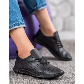 Camo Tênis a céu aberto com couro ecológico preto 1